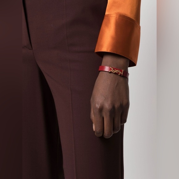 Yves Saint Laurent Monogram Leather Bracelet - Picture 2 of 4